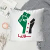غطاء وسادة مزخرف بشعار علم سوريا بطباعة مزدوجة