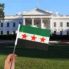 10x علم صغير مع قاعدة سوريا الحرة مقاس 14×21 سنتمتر