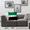 غطاء وسادة مزخرف بشعار علم سوريا بطباعة مزدوجة