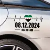 ملصق نبض قلب مع علم سوريا داخل شكل قلب وتاريخ 08.12.2024 – مقاس 50×20 سم
